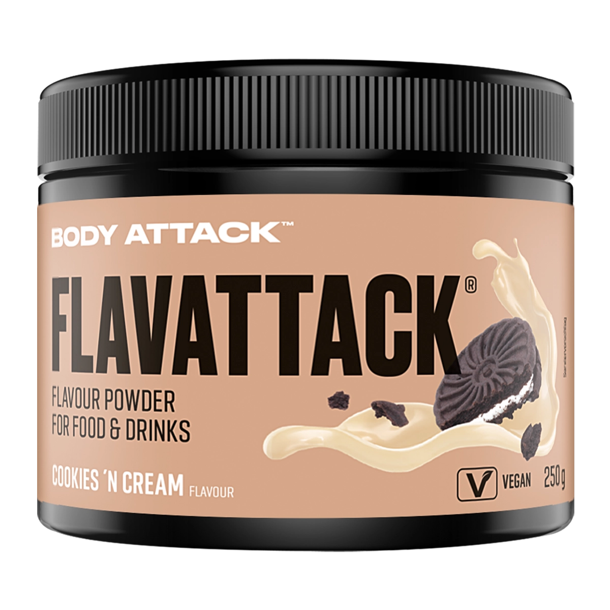 Eine Dose Flavattack Cookies'n Cream 250g