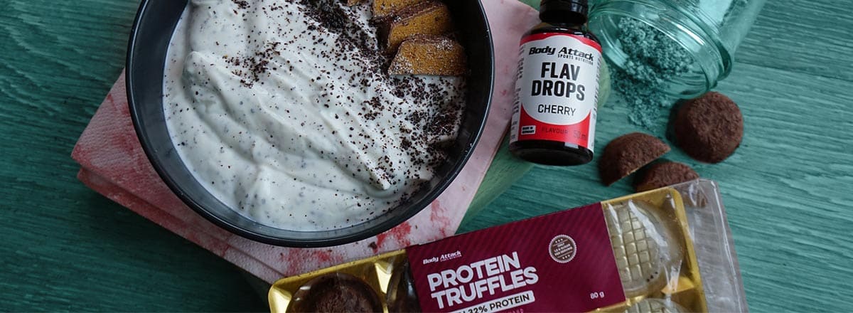 Joghurt mit Protein Truffels und Flavdrops