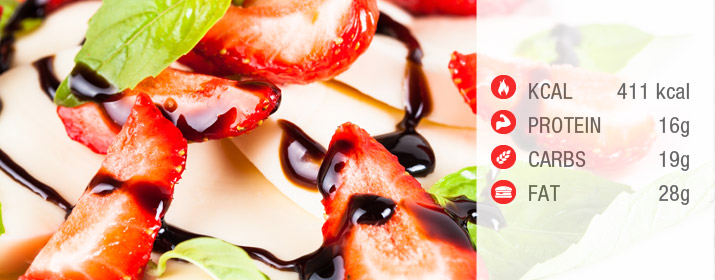 Fruchtiger Caprese Salat mit Nährwertangaben