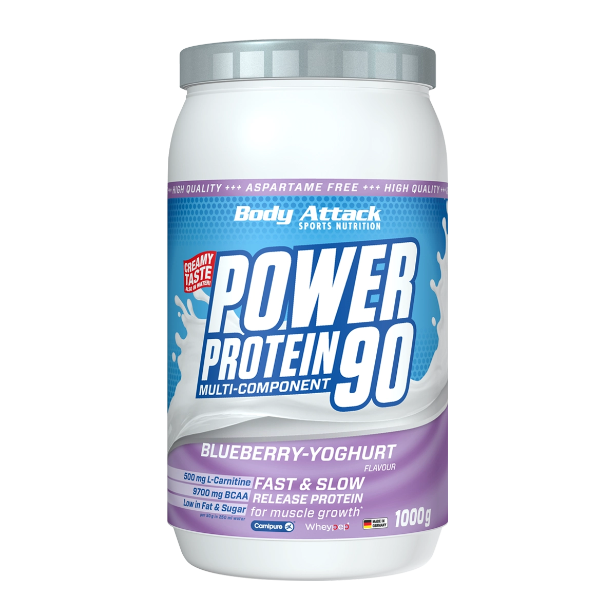 Eine Dose Power Protein 90 Blueberry-Yoghurt 1000g